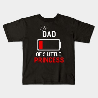 Dad Jokes Dad of 2 Little Princess Kids T-Shirt